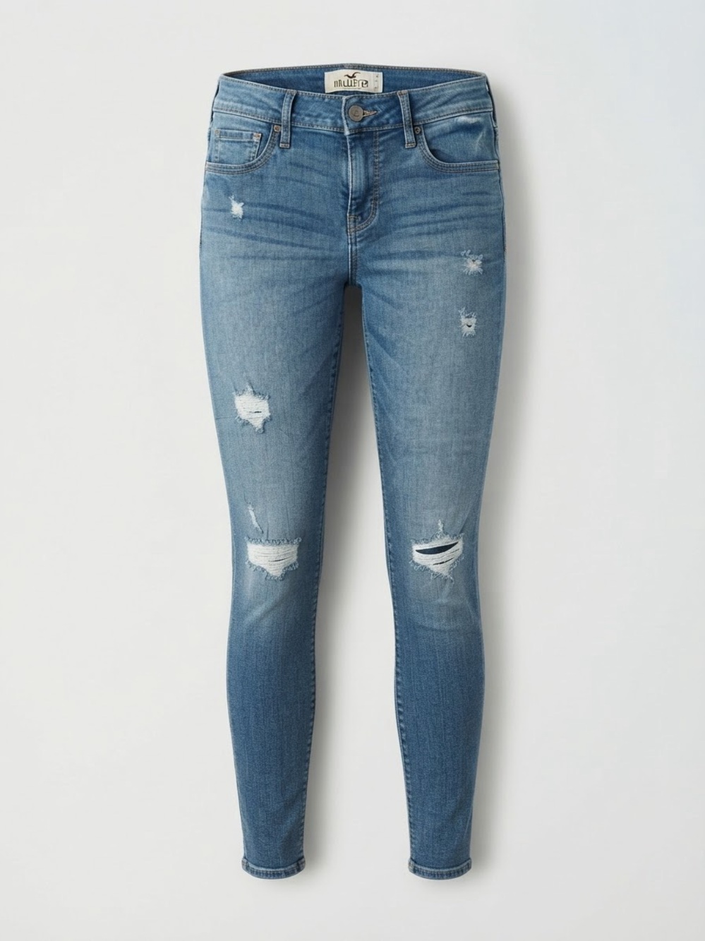 Hollister Light Blue Distressed Skinny Jeans